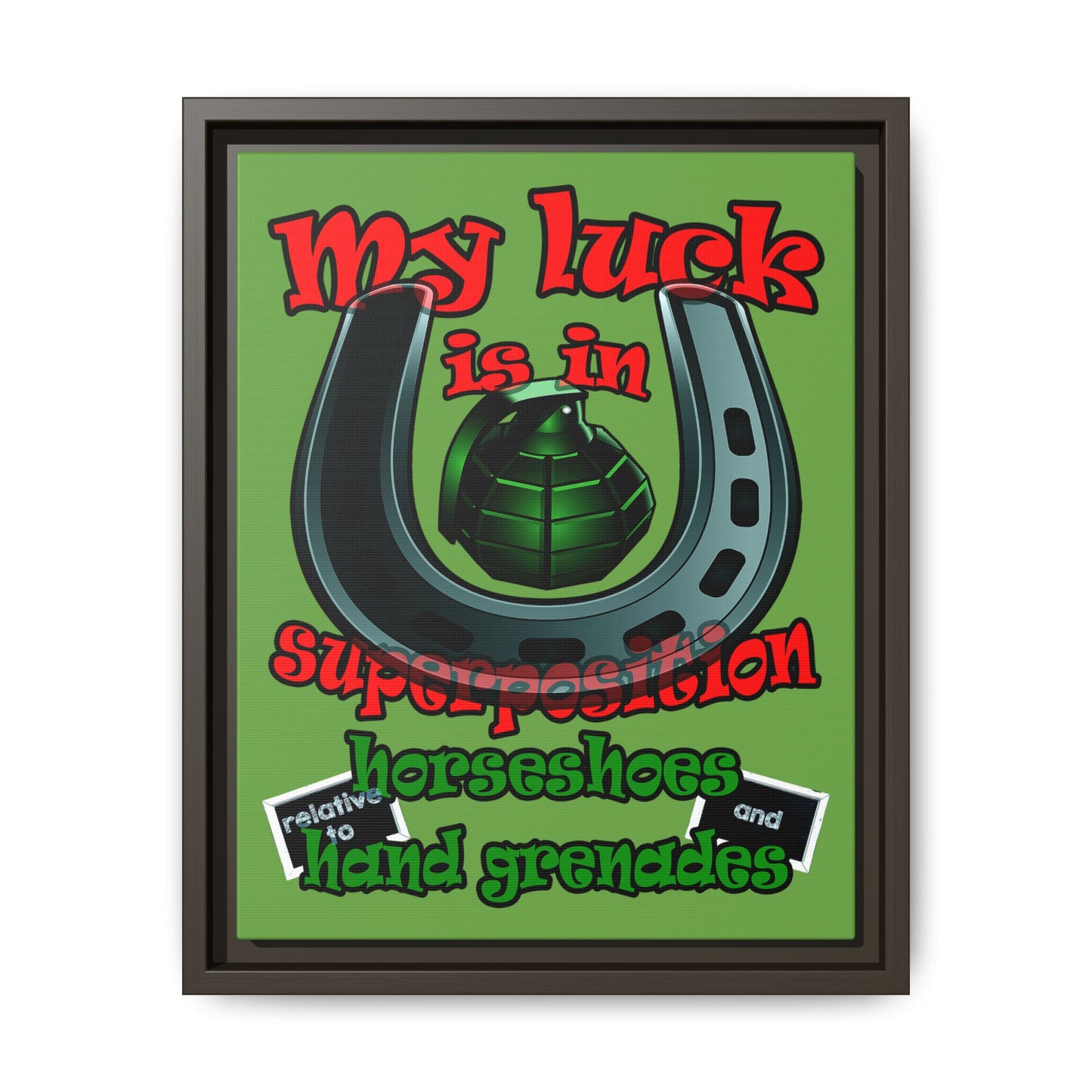 my luck - framed canvas art (green)