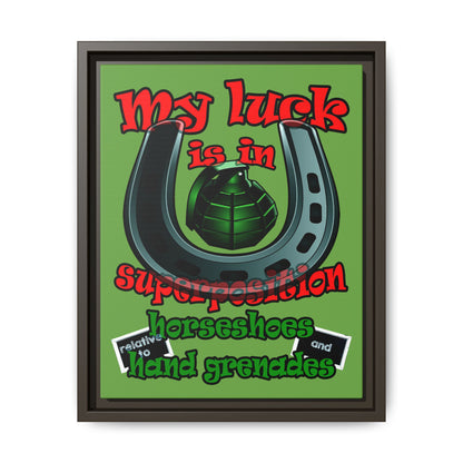 my luck - framed canvas art (green)