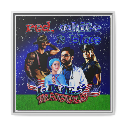 rw&b lives matter - framed canvas art ('snoops' background)