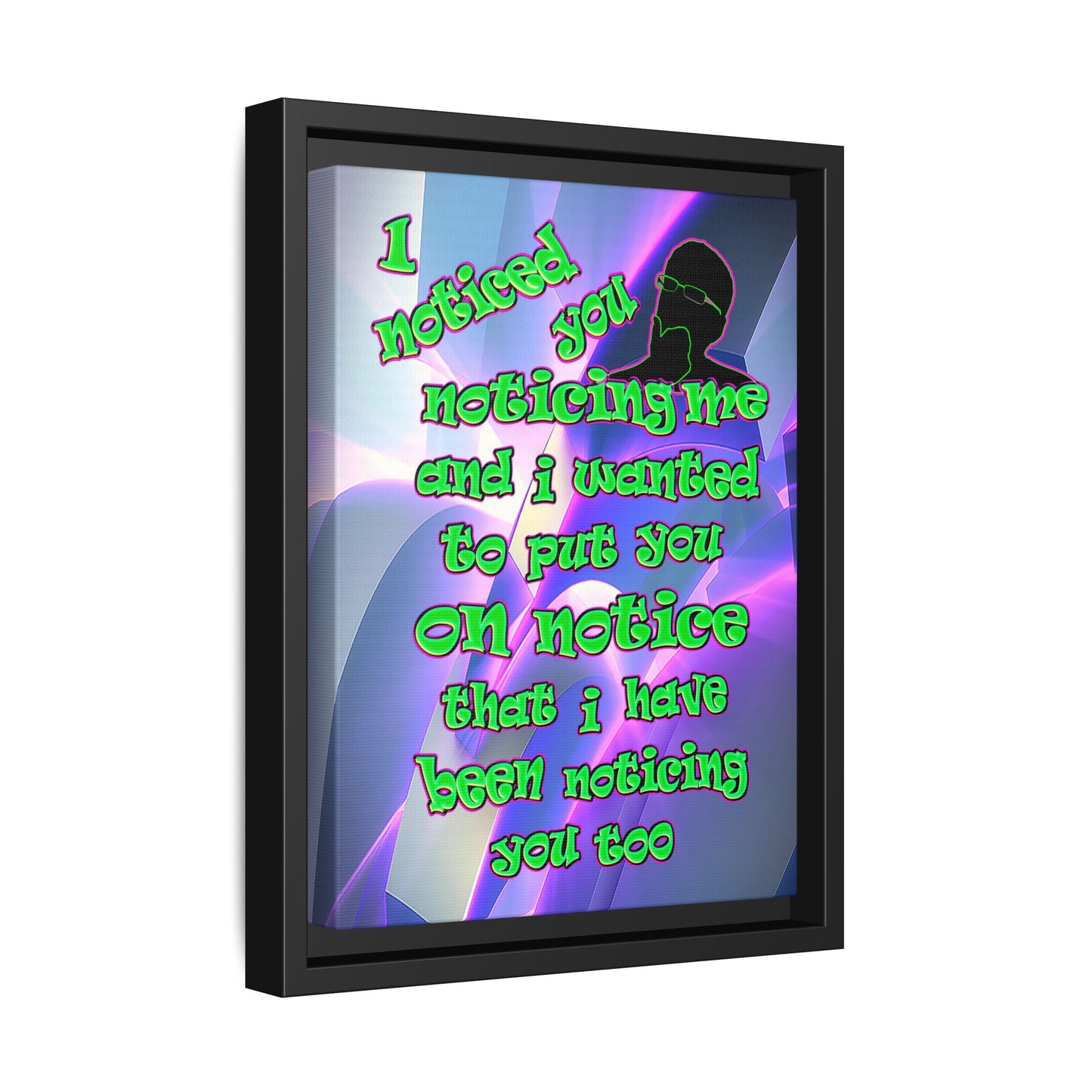 noticed you noticing - framed canvas art (grey-pink wave)