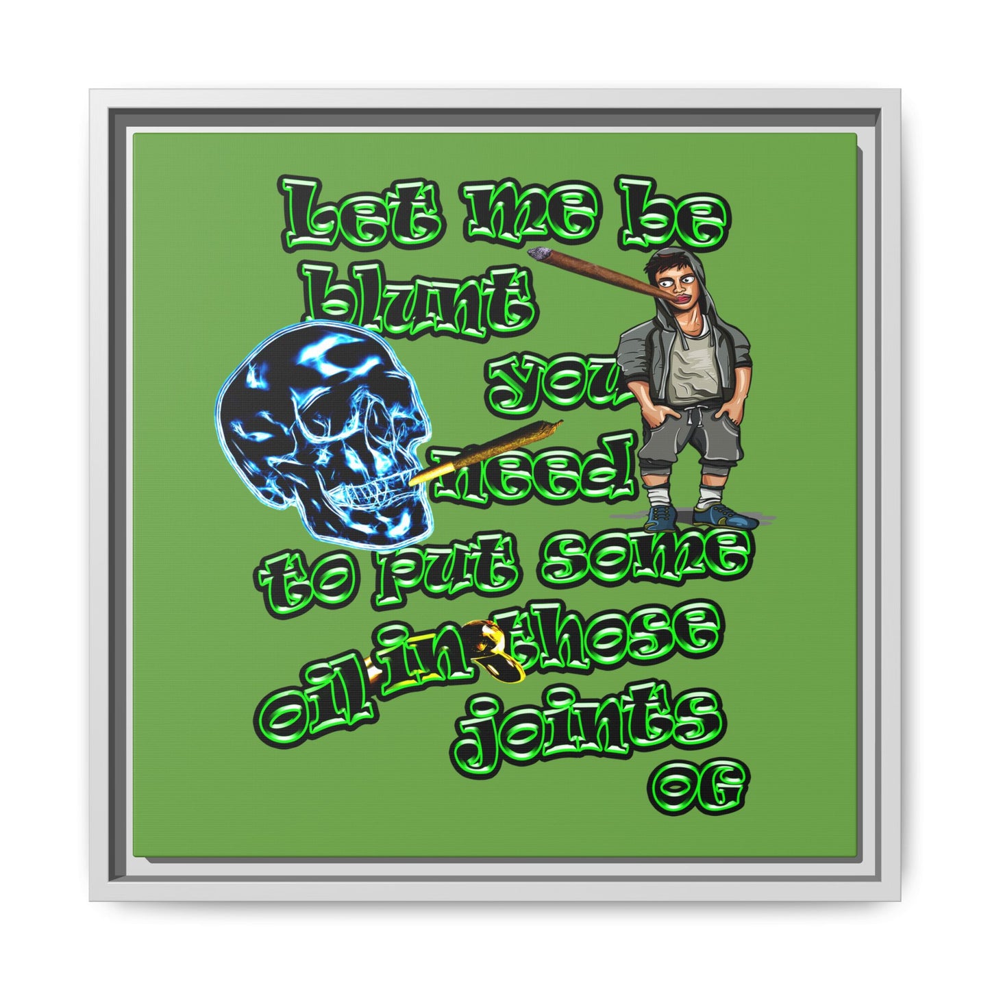 og - framed canvas art (green)