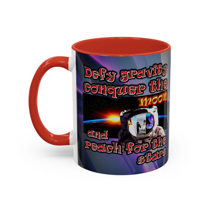 defy conquer reach - Accent Mug (grey-pink wave)
