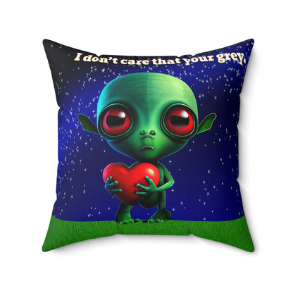 I don't care that your grey - Faux Suede Square Pillow - ('snoops' background)