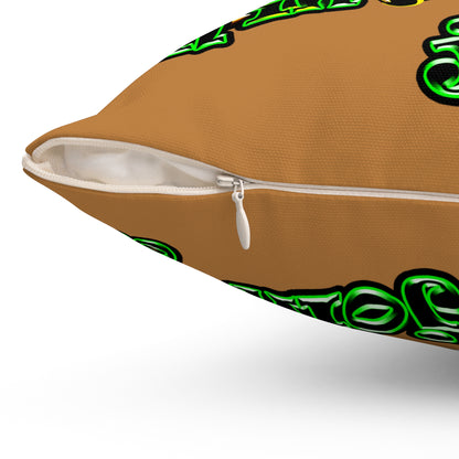 og - Spun Polyester Square Pillow - (light brown)