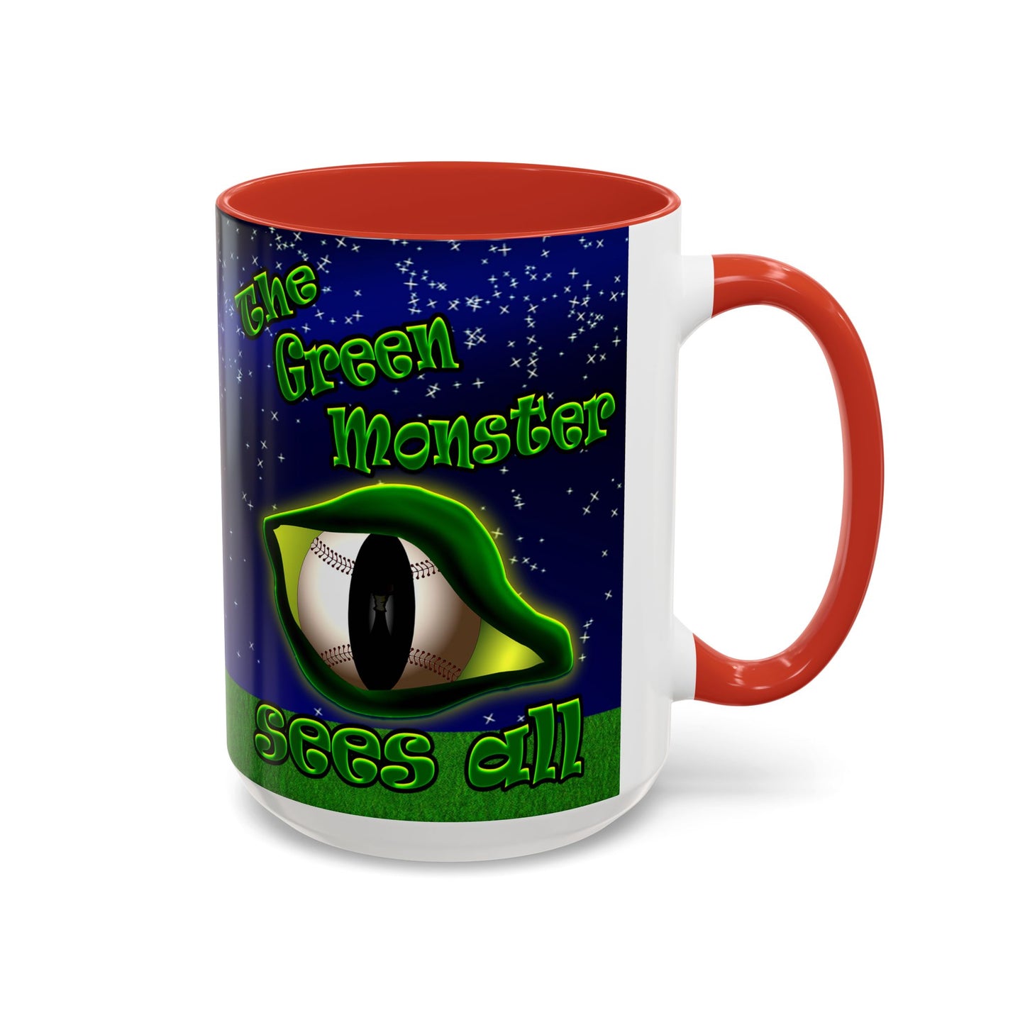 green monster - Accent Mug ('snoops' background)