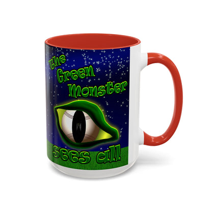 green monster - Accent Mug ('snoops' background)