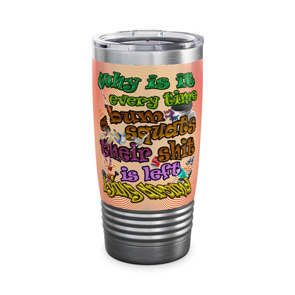 the bum's shit - Ringneck Tumbler, 20oz (yellow-orange wave)