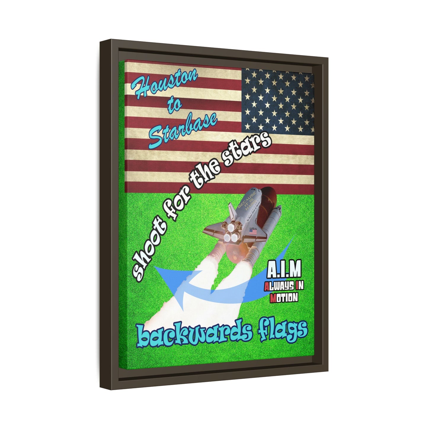 shoot for the stars - framed canvas art (green turf)