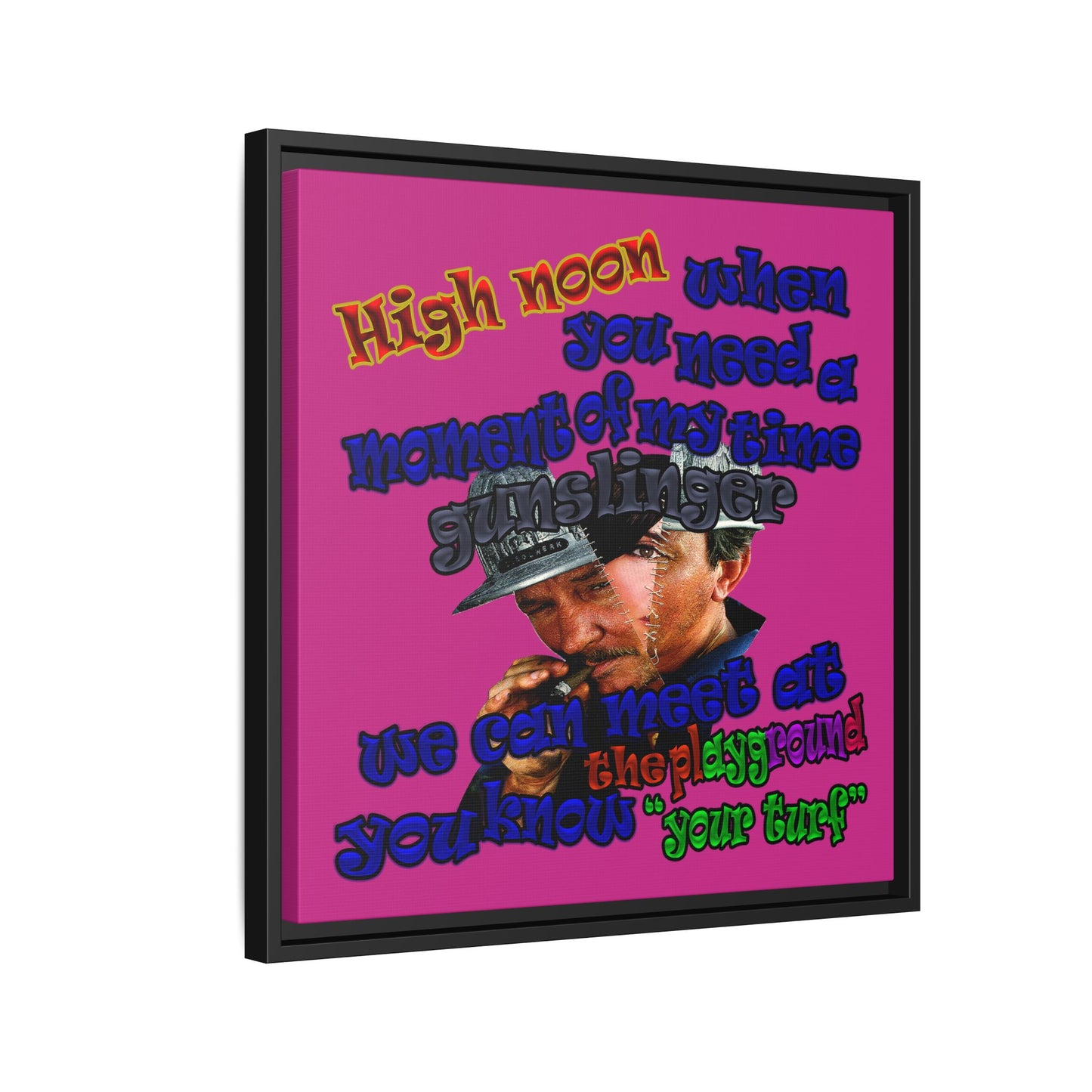 high noon - framed canvas art (pink)
