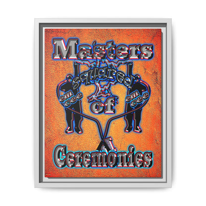 em cee squared - framed canvas art (burnt orange)