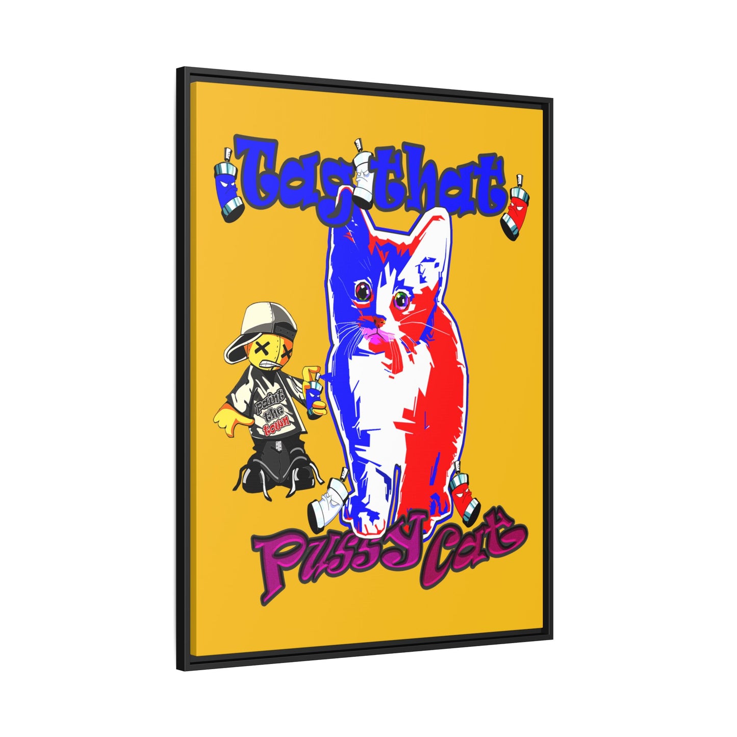 tag that - framed canvas art (yellow)