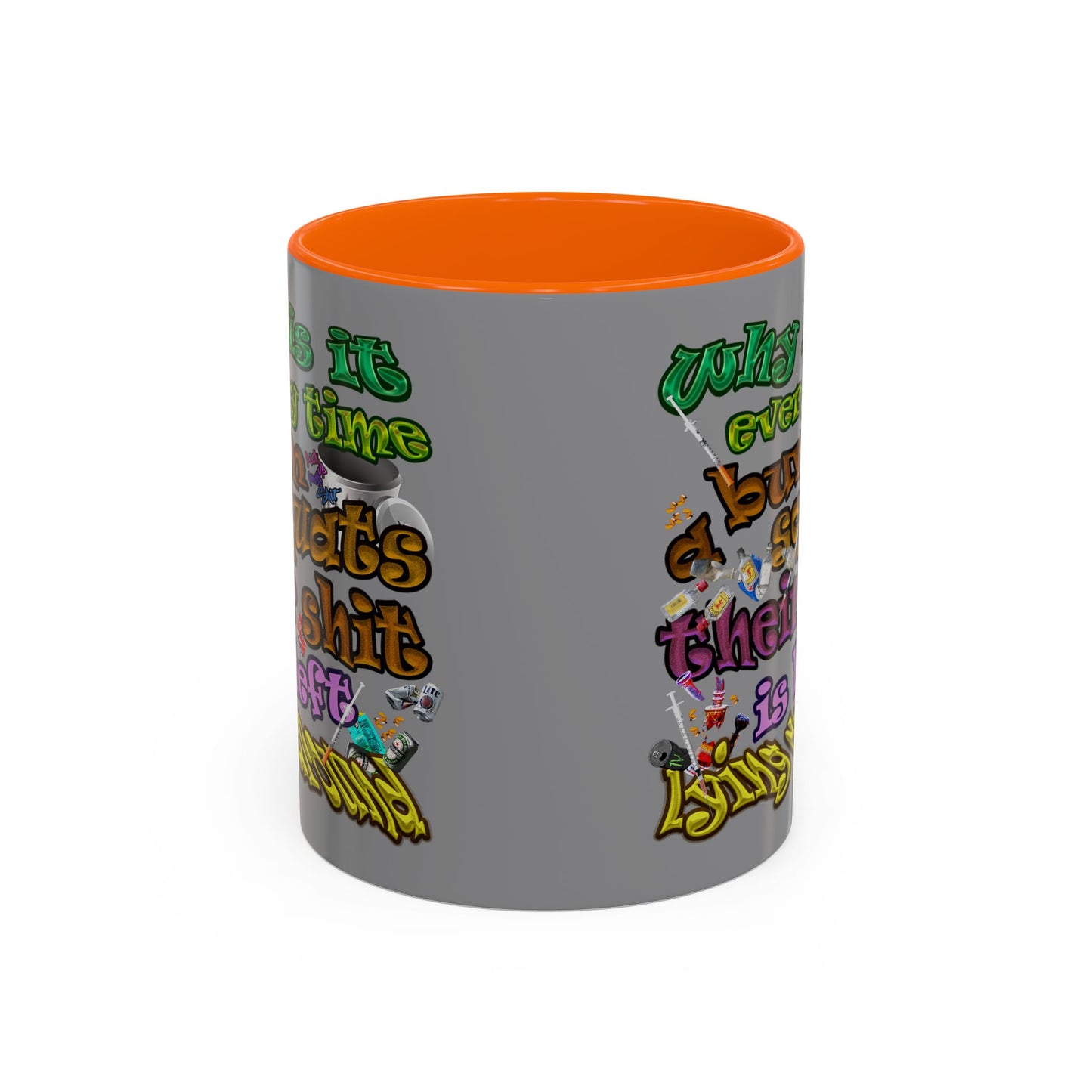 the bum's shit - Accent Mug (grey)
