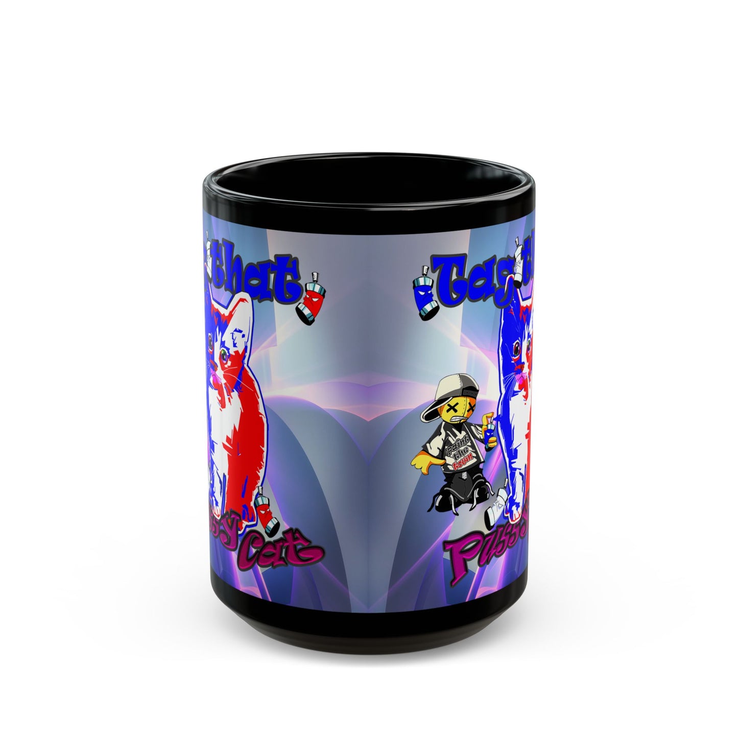 tag that - Black Mug (grey-pink wave)