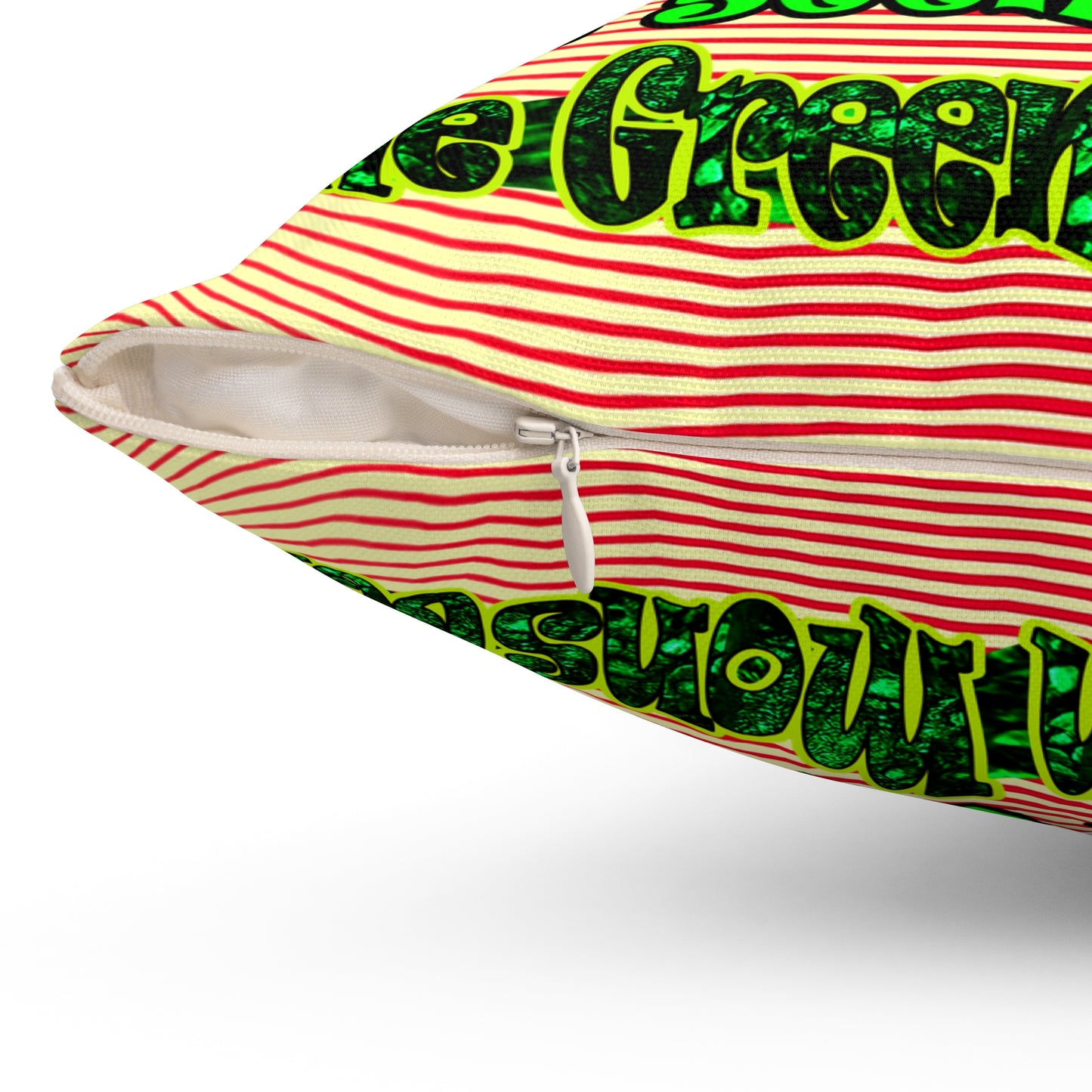 christmas spirits of boston - Spun Polyester Square Pillow - (yellow-orange wave)