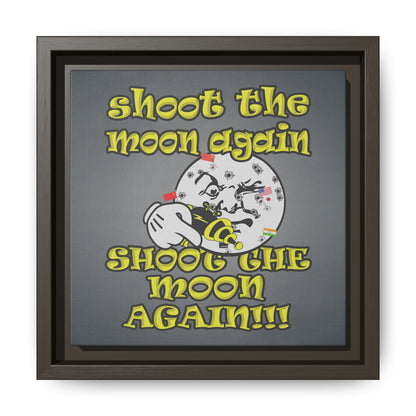 shoot the moon again - framed canvas art (grey-light grey)