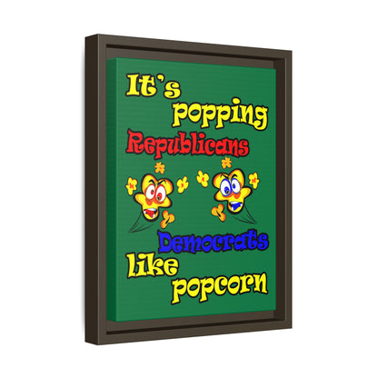 popping like popcorn - framed canvas art (dark green)