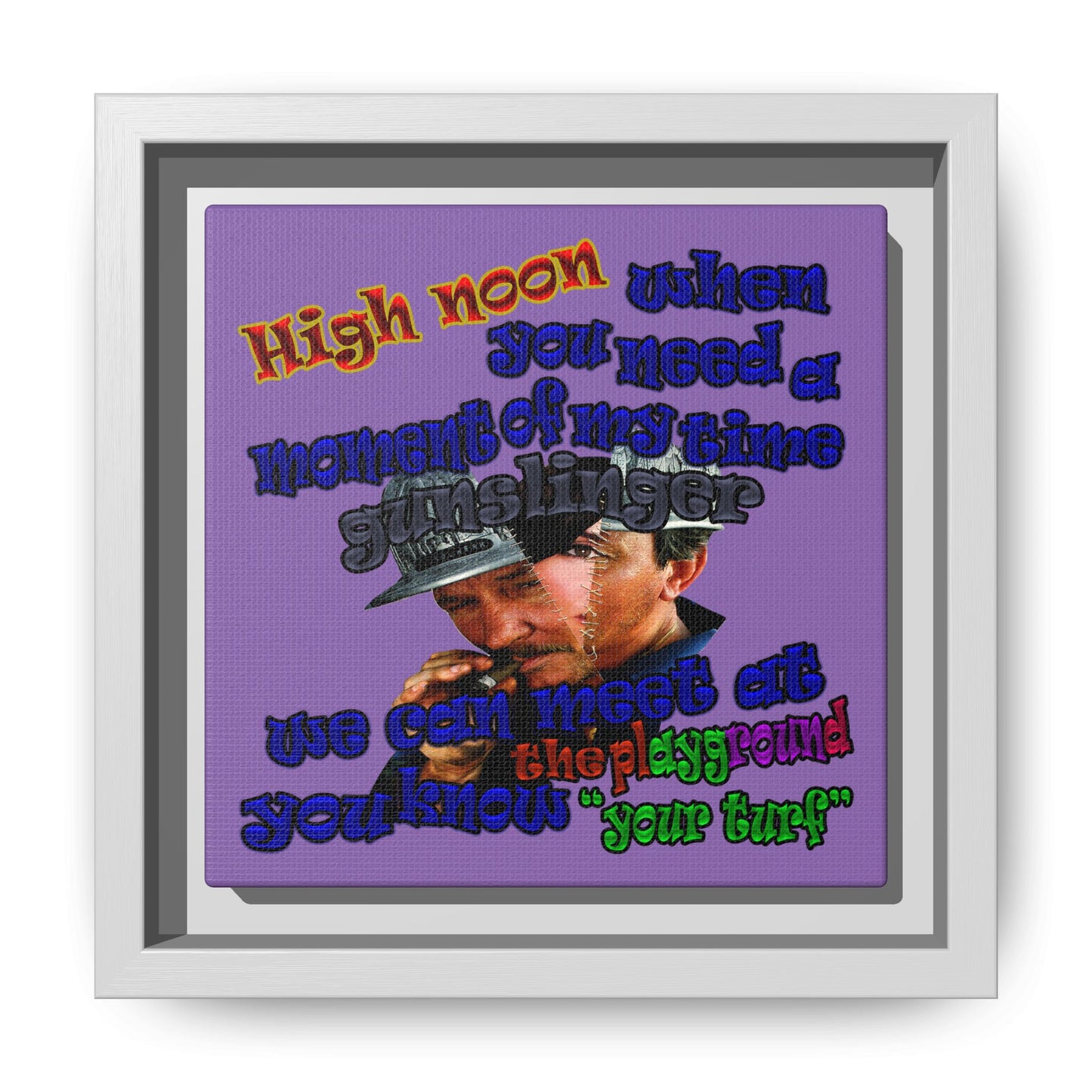 high noon - framed canvas art (light purple)