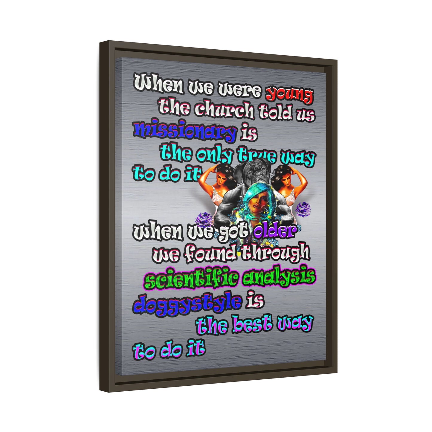 doggystyle - framed canvas art (brushed nickel)