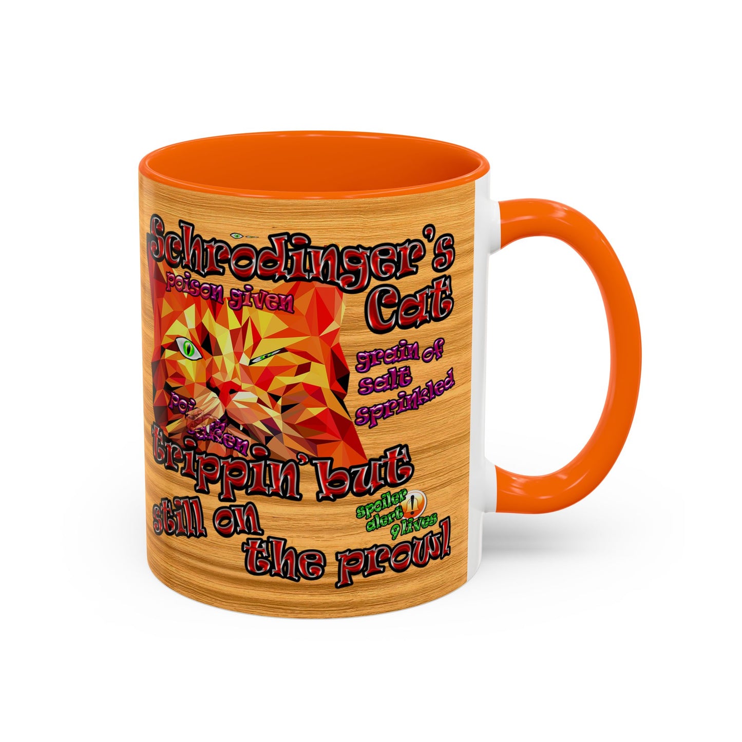 schrodinger's cat - Accent Mug (butterscotch wood finish)