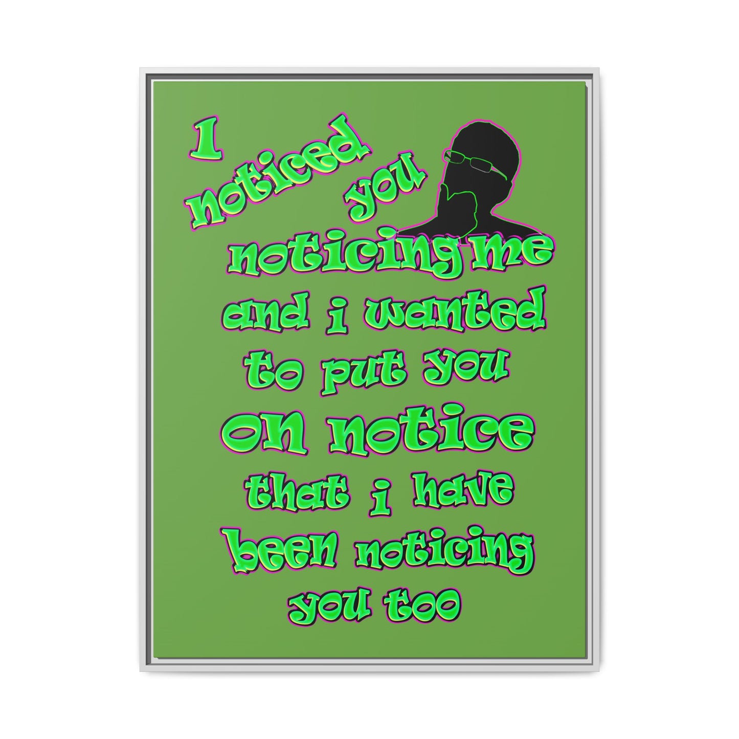 noticed you noticing - framed canvas art (green)