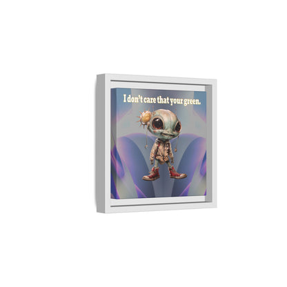 I don't care that your green - framed canvas art (grey-pink wave)