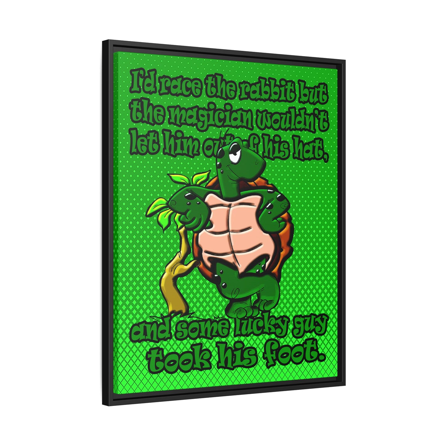 turtle race - framed canvas art (logo green)