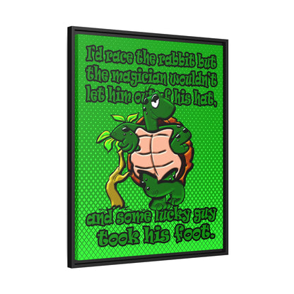 turtle race - framed canvas art (logo green)