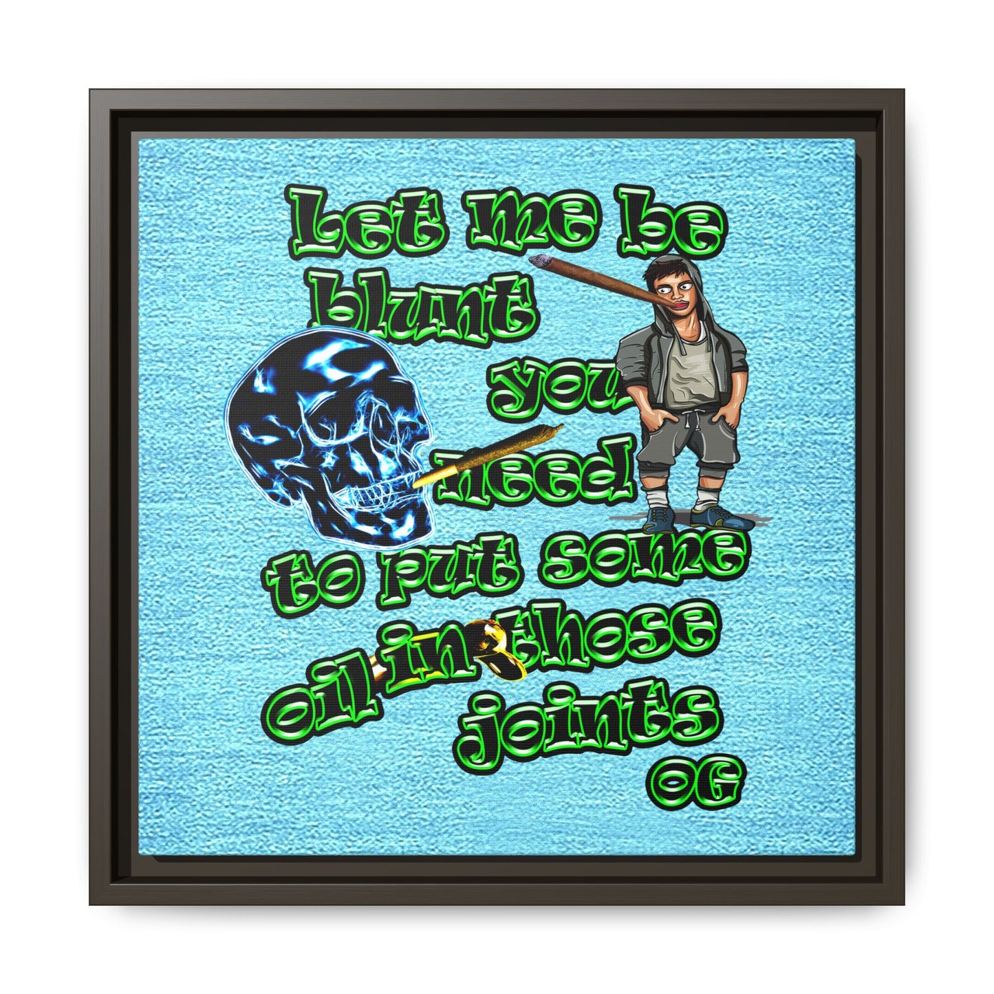 og - framed canvas art (faded blue)