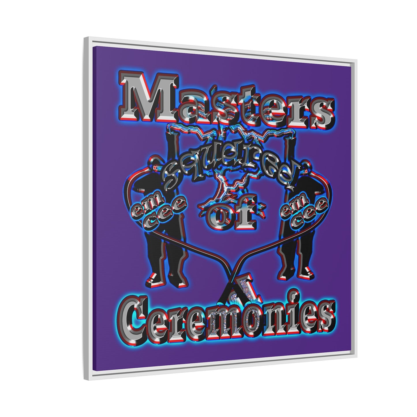 em cee squared - framed canvas art (purple)