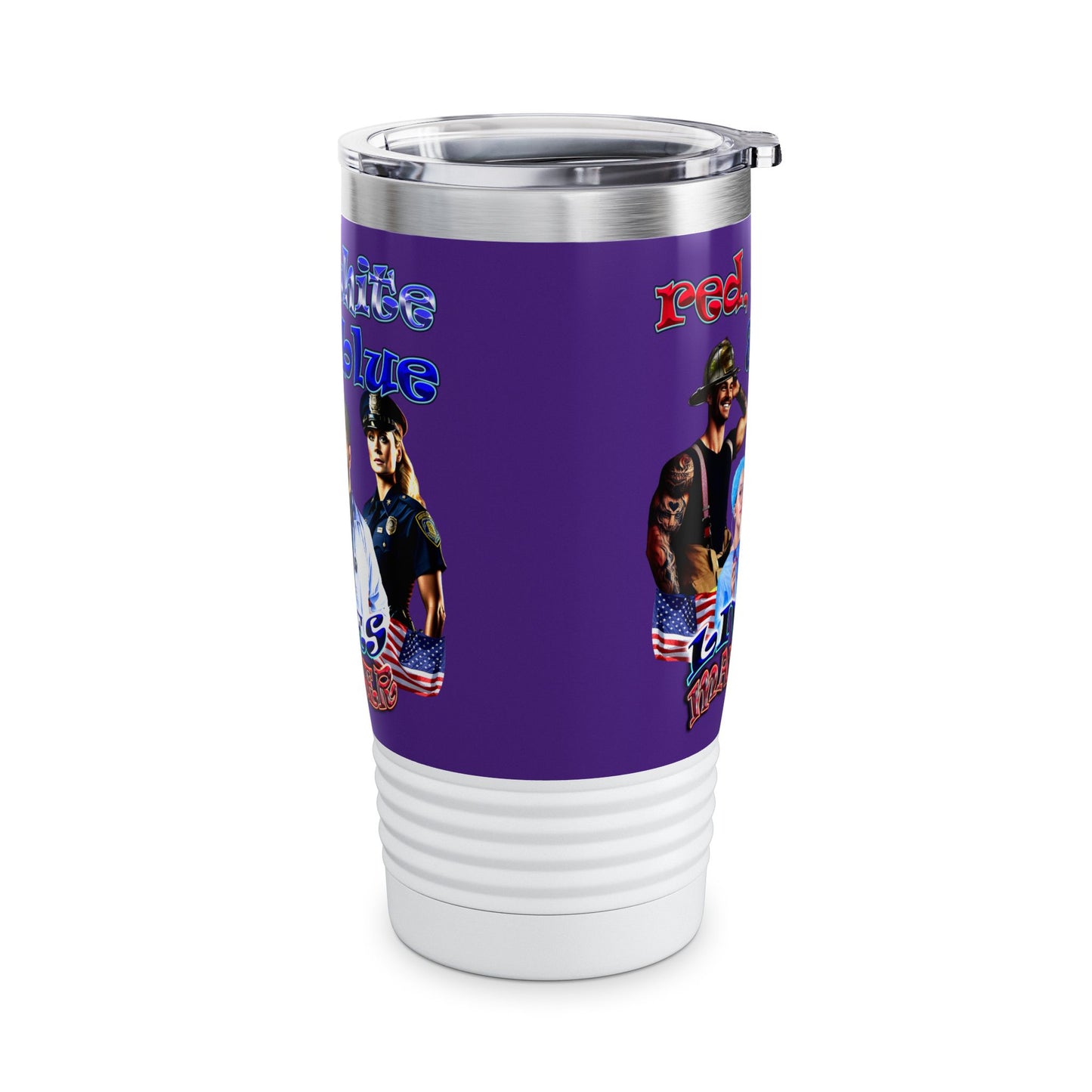 rw&b lives matter - Ringneck Tumbler, 20oz (purple)