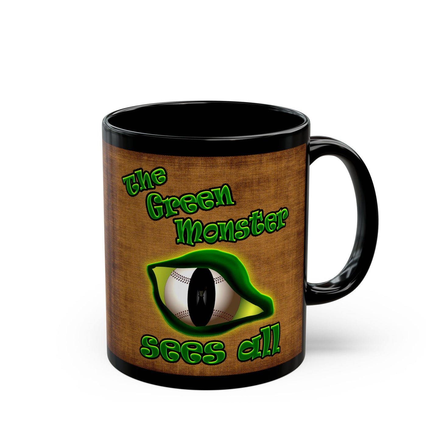 green monster - Black Mug (brown papyrus)
