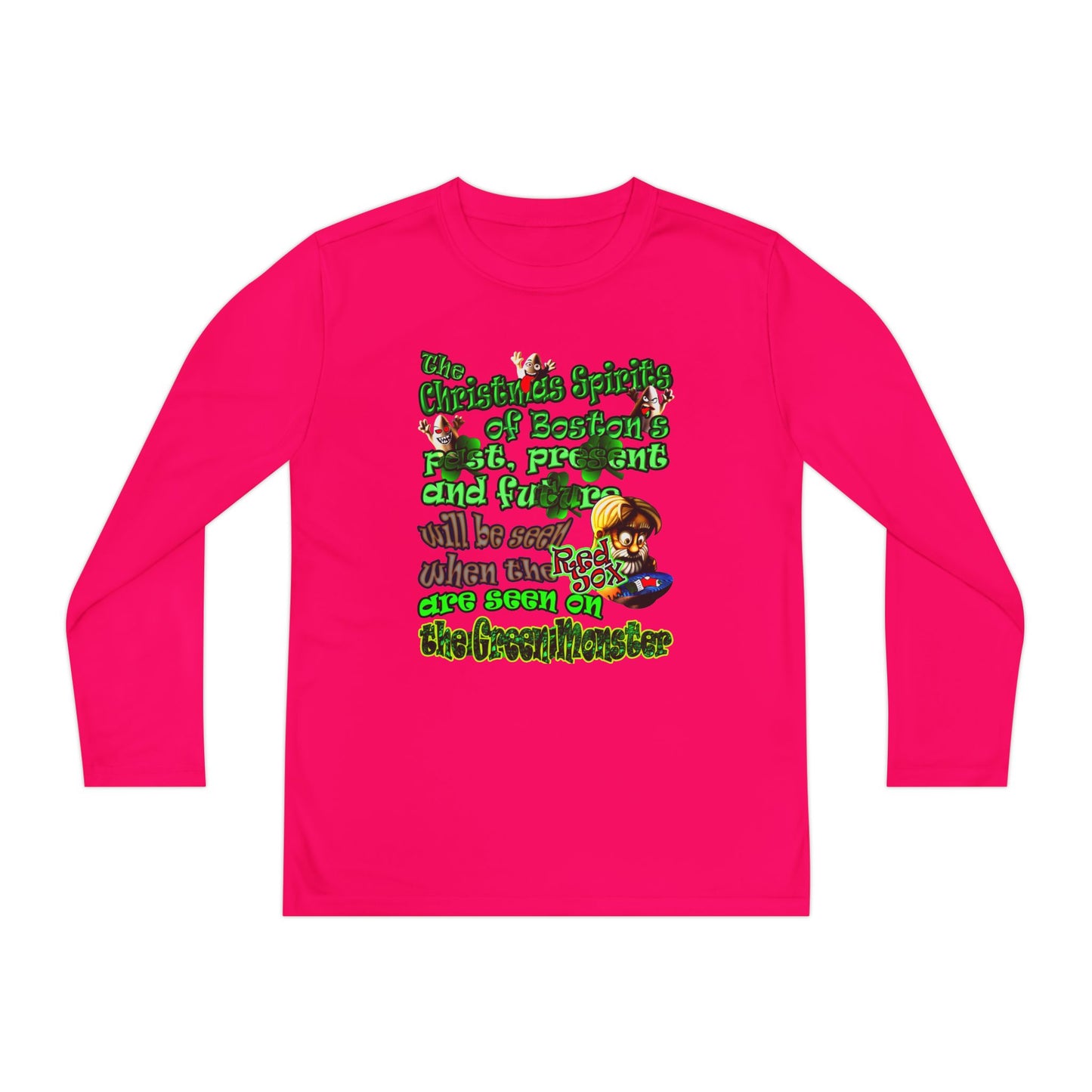 christmas spirits of boston - Youth Long Sleeve Competitor Tee