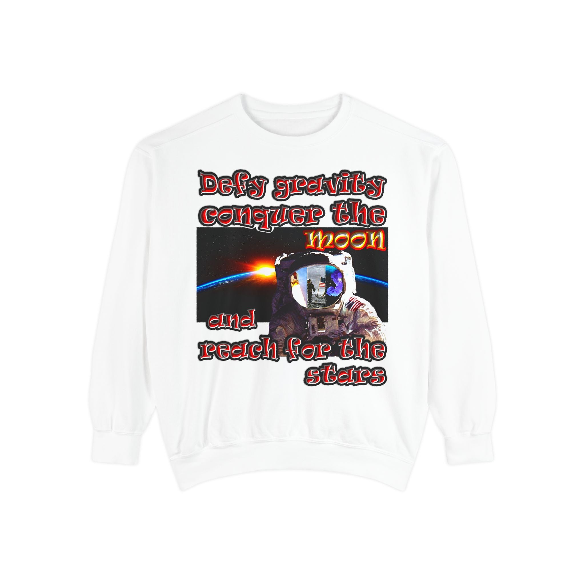 defy conquer reach - Unisex Garment-Dyed Sweatshirt