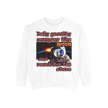 defy conquer reach - Unisex Garment-Dyed Sweatshirt