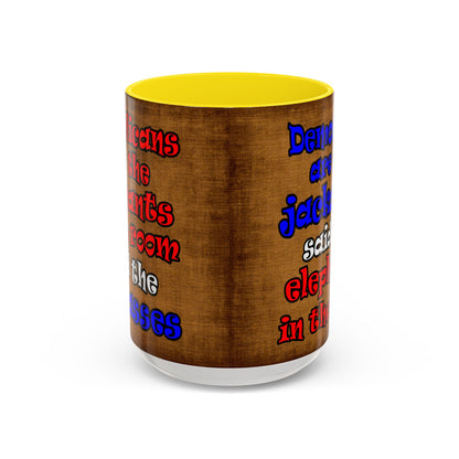 donkeys and elephants - Accent Mug (brown papyrus)