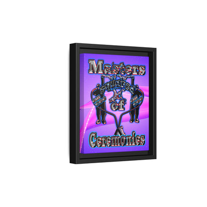 em cee squared - framed canvas art (purple-pink wave)