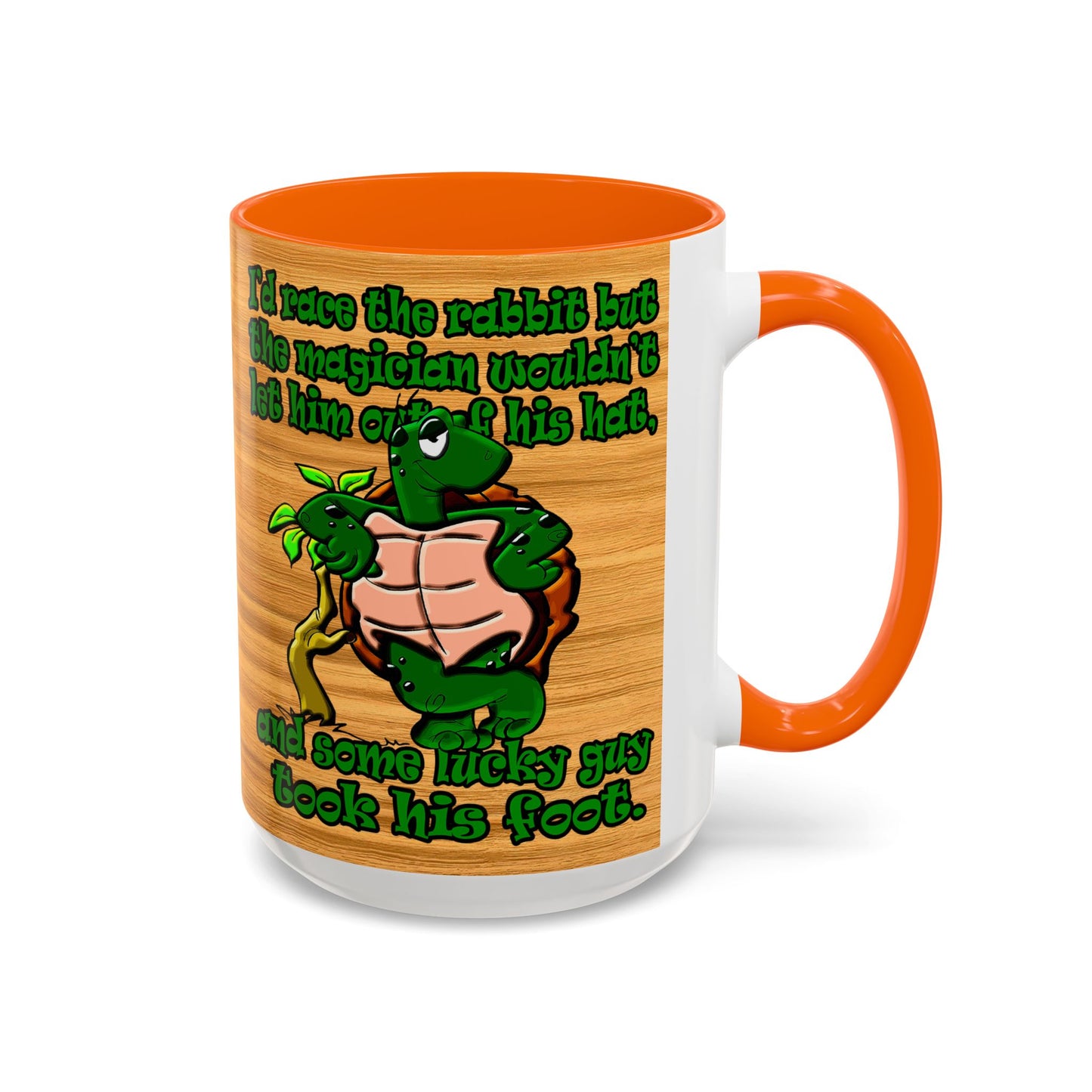turtle race - Accent Mug (butterscotch wood finish)