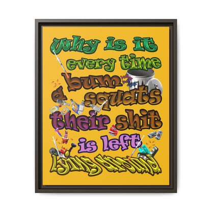 the bum's shit - framed canvas art (yellow)
