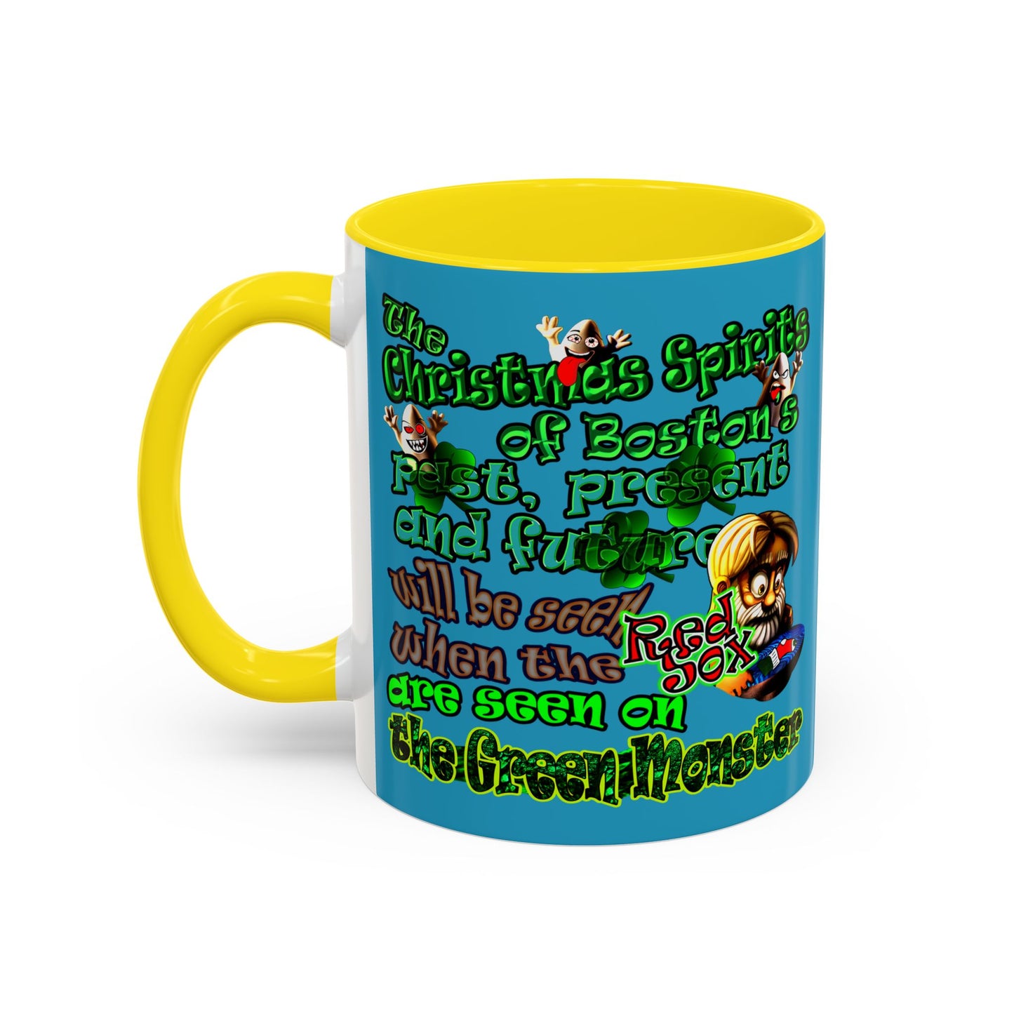 christmas spirits of boston - Accent Mug (turquoise)