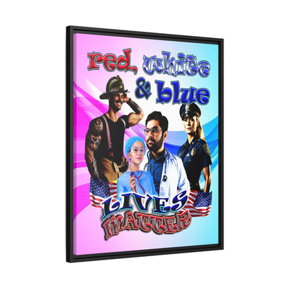 rw&b lives matter - framed canvas art (light blue-pink wave)