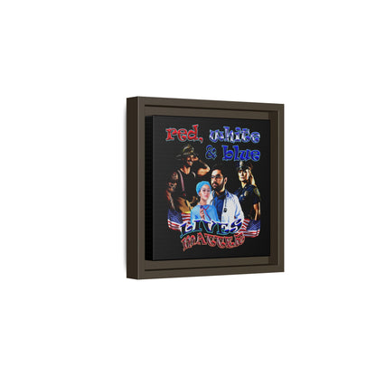 rw&b lives matter - framed canvas art (black)