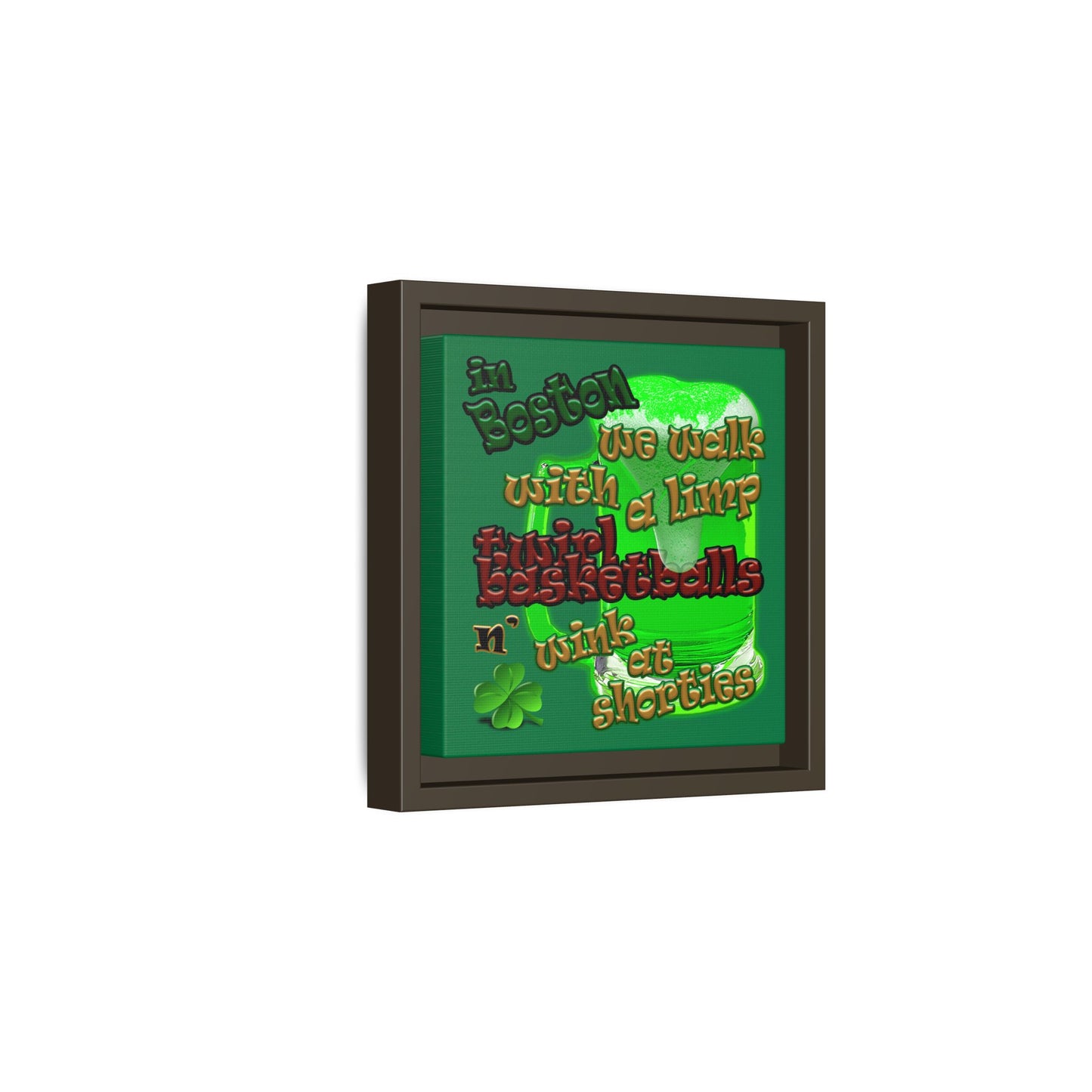 celtics logo - framed canvas art (dark green)
