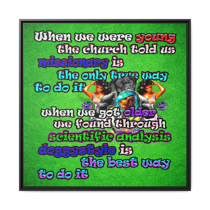 doggystyle - framed canvas art (green turf)
