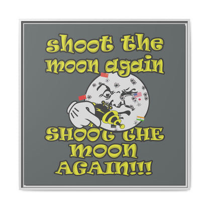 shoot the moon again - framed canvas art (dark grey)