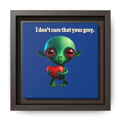 I don't care that your grey - framed canvas art (dark blue)
