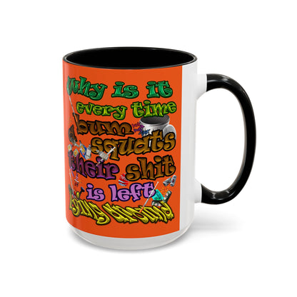 the bum's shit - Accent Mug (orange)