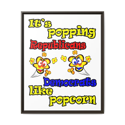 popping like popcorn - framed canvas art (white)