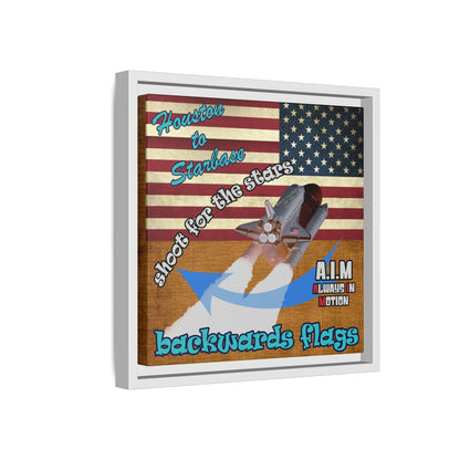 shoot for the stars - framed canvas art (brown papyrus)
