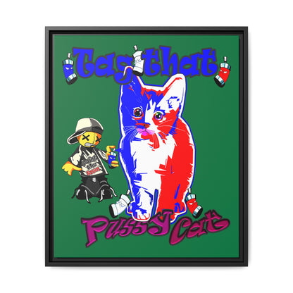 tag that - framed canvas art (dark green)