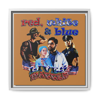 rw&b lives matter - framed canvas art (light brown)